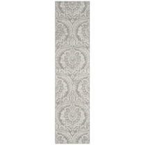 SAFAVIEH Princeton Carbrey Damask Runner Rug, Grey/Beige, 2' x 10'