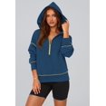thumbnail image 4 of Sudadera con Capucha para Mujer PRETTYGARDEN Media Cremallera Crop M, 4 of 8