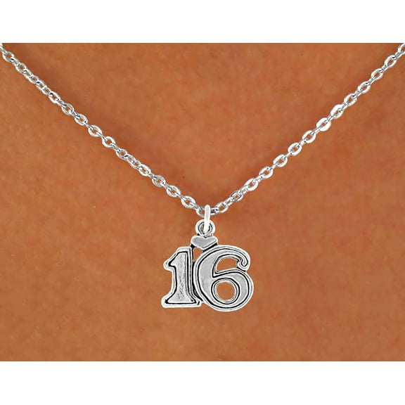 Precious, Sweet Sixteen Adjustable Cable Chain Necklace, With Small Heart Above The 16, Silver Finish, No Lead, Nickel, Or Cadmium In The Metal, Hypoallergenic-Safe