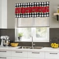 thumbnail image 4 of Valentine's Day Curtain Valances for Windows, Kitchen Valance Window Treatments Panel 2 Pack, Red Roses Floral Leaves Buffalo Plaid Rod Pocket Short Curtains for Bathroom Bedroom 42 x 12 Inch, 4 of 8