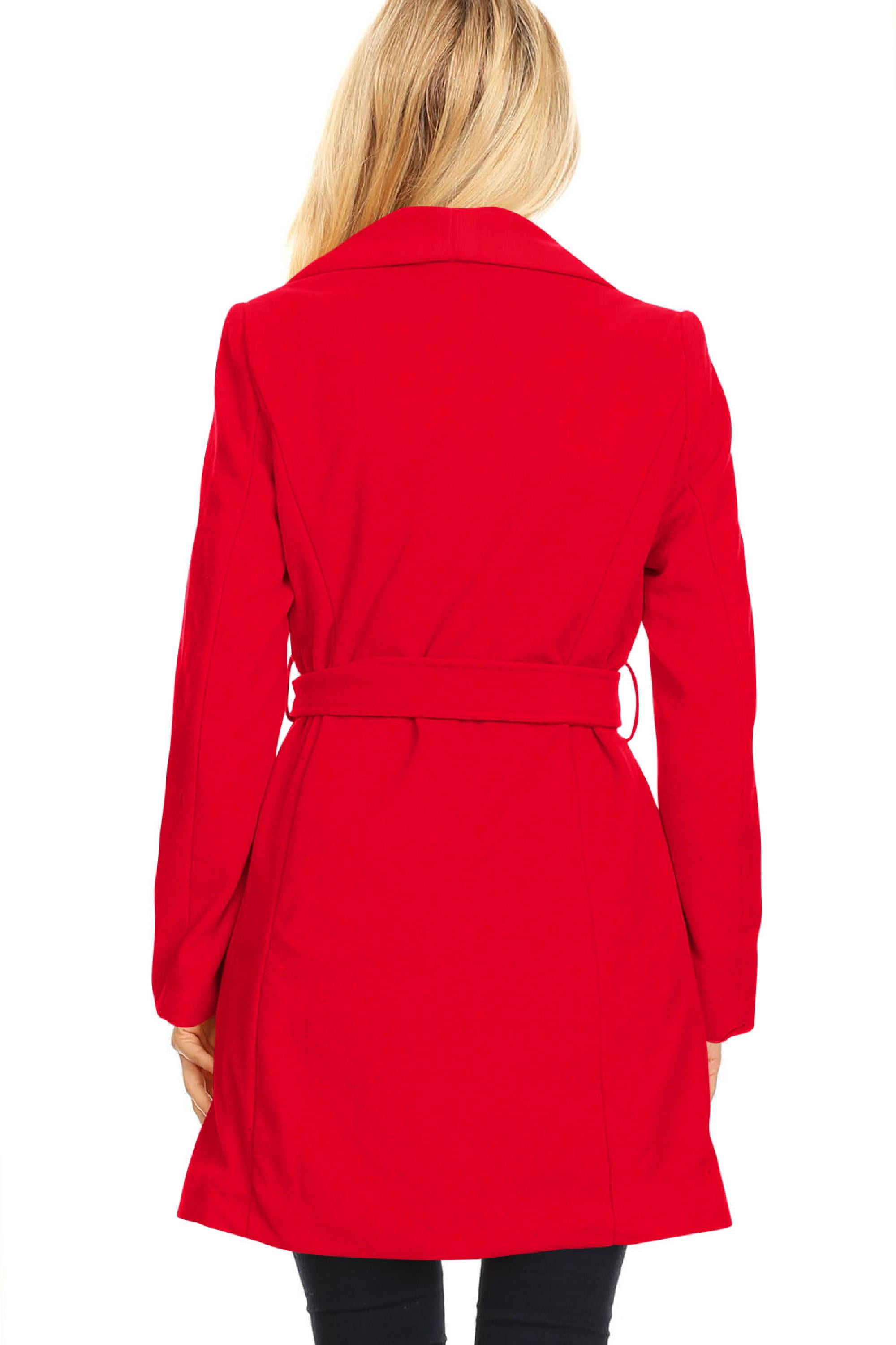 Wide Collar Waist Tie Front Long Jacket 