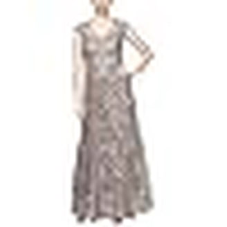 Alex Evenings Women's Long 3/4 Sleeve Velvet Dress - Walmart.com
