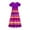 Purple, variant on Isvgxsz New Party Dresses for Girls New Style Print A-Line Long Dress Short Sleeve Crew Neck with Pocket Quick Drying Girls Casual Dresses 9-10 Years（150） Pink2