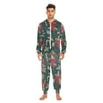 thumbnail image 3 of FORMRS Onesies Pajama for Adults Unisex Hoodie Winter Jumpsuit One Piece Sleepwear, Sizes S-2XL, Green Christmas Candy Canes, 3 of 7