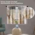 thumbnail image 6 of Farmhouse Kitchen Curtains Brown Abstract Window Curtains Short Tier Curtains Over Sink, Modern Art Painting Decor Rod Pocket Window Drapes Set of 2 (26x36 Inch), 6 of 6