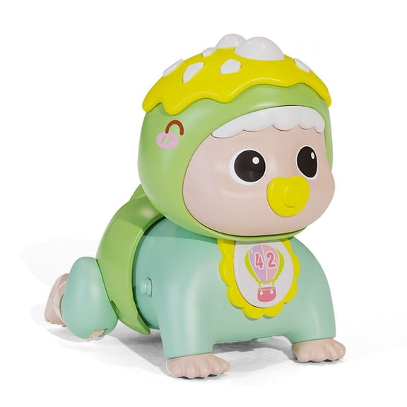 Electric Crawling Learning Toy, Music and Light Crawling Doll, Head Lift Training Aid, Early Development Crawler, Movement Stimulation Toy for 6 Months