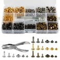 thumbnail image 2 of ODOMY 28/240/360 Pcs/set Metal Tubular Rivets Leather Rivets Double Cap Rivet Metal Studs Tubular Simple Cap with Fixing Tool Kit, 2 of 6