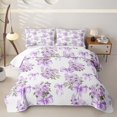 thumbnail image 2 of Erosebridal Purple Ribbon Bowknot Twin Quilt Set,Cute Flowers Twin Coverlet Set For Girls,2 Pieces, 2 of 7