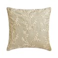 thumbnail image 1 of Fundas de cojín decorativas HomeCentric beige de 35 x 35 cm (14 x 14 pulgadas) de algodón y lino con diseño floral, bordado y perlas para sofá, estilo contemporáneo floral - Ivy Elegance, 1 of 5