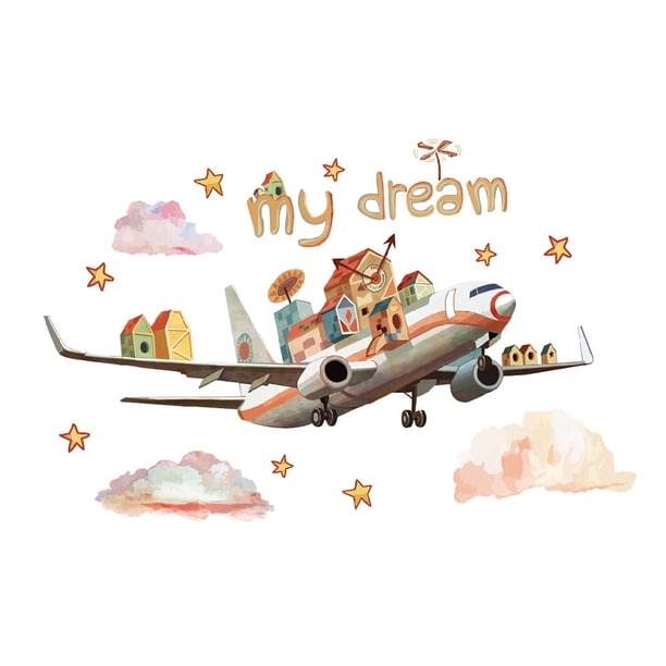 Pegatinas de pared Advancent avión de dibujos animados HA075036-02