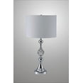 thumbnail image 3 of NEW Genuine Crystal Ball w/ Chrome Base & White Fabric Shade 30" Table Lamp 6187, 3 of 3