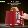 thumbnail image 2 of LONGDEEM 2 Slice Toaster - 6 Settings, Extra Wide Slots, High Lift, Auto Shutoff - Red, 2 of 7