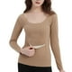 thumbnail image 5 of Tops de trabajo para mujer,Camiseta de invierno de manga larga con cuello redondo para mujer, informal, lisa, de tejido elástico suave, cómoda para uso diario, sopatenor, 5 of 6
