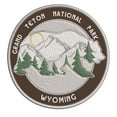 thumbnail image 1 of Wander Often! Grand Teton National Park, Wyoming 3.5 Inch Iron Or Sew On Embroidered Fabric Badge Patch Seek Adventure, National Park Iconic Series, 1 of 2