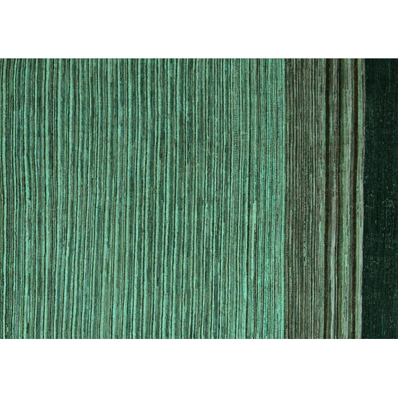 Ahgly Company Machine Washable Indoor Rectangle Abstract Turquoise Blue Modern Area Rugs, 2' x 4'