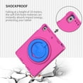 thumbnail image 7 of ELEHOLD Rugged Case for iPad 6th/5th Generation /Pro 9.7inch (2018/2017/2016) with 360° Rotatable Handle Grip Kickstand Built-in Screen Protector Crossbody Shoulder Strap Washable Shockproof Case,Rose, 7 of 7