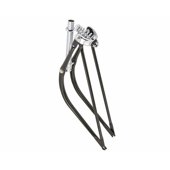 Alta Bicycle Bent 26" Spring Fork 1" Threaded Two Tone Steel Bicycle Chrome & Black