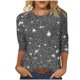 thumbnail image 2 of Tejiojio Women's Sequin Top Round Neck 3/4 Sleeves Sparkly Casual Party Blouse S-2XL, 2 of 5