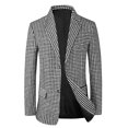 thumbnail image 5 of INSPIRE CHIC Houndstooth Blazer for Men's Classic Fit Business Two Button Plaid Sports Coat, 5 of 6
