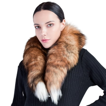 

ZPAQI Windproof Scarf Tail Furs Scarf Women Winter Autumn Warm Shawl Neckwear