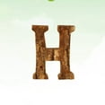 thumbnail image 3 of Raindrops 1Pc Letter H Solid Wood Ornament Rectangular Shape For Bark Material Decor, 3 of 8