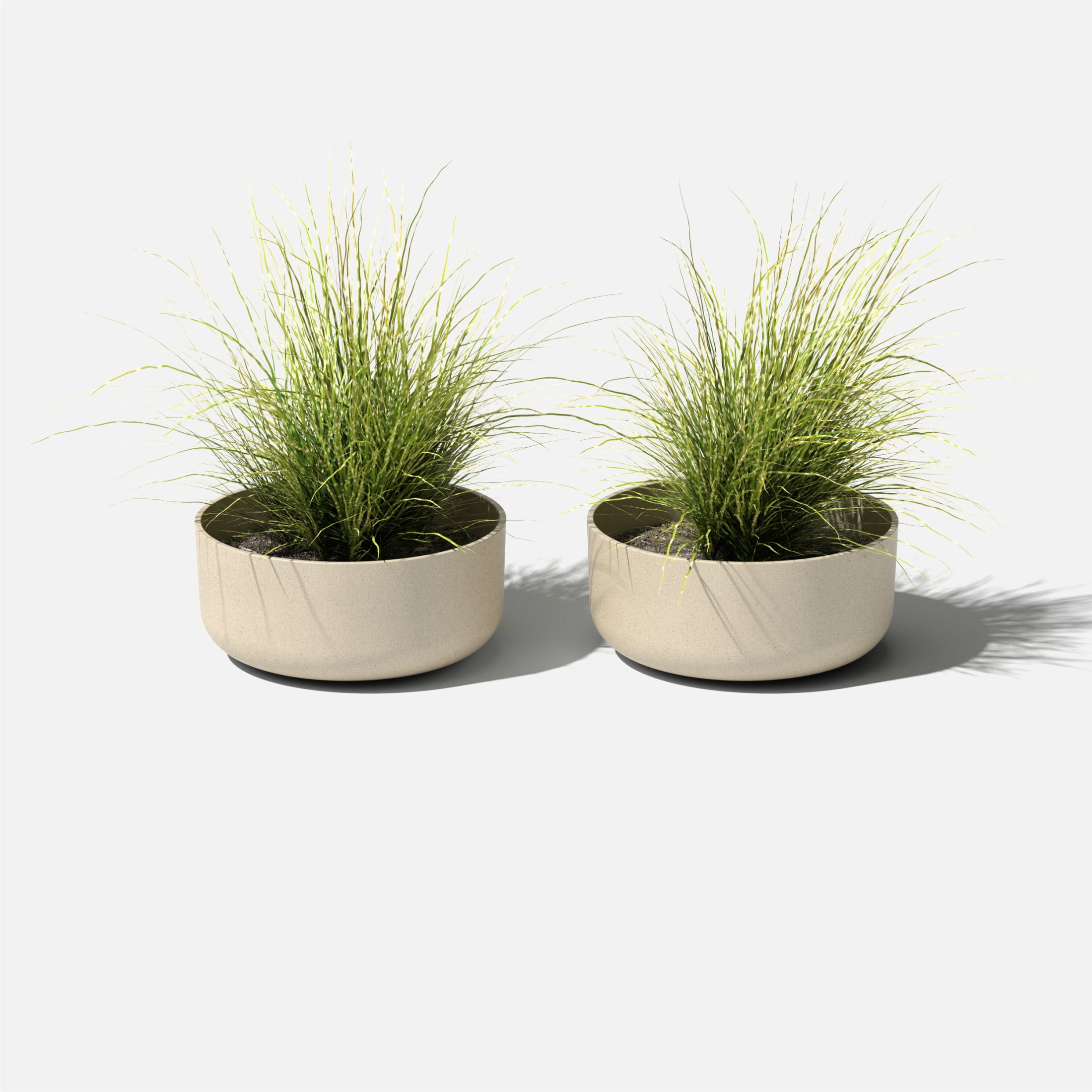 Veradek Mason Series Kona Bowl 14" Plastic-Stone Planter 2-Pack Sand
