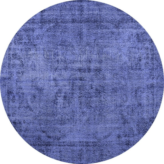 Ahgly Company Machine Washable Indoor Round Persian Blue Traditional Area Rugs, 8' Round