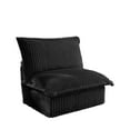 thumbnail image 6 of Gewnee Corduroy Fabric Black Deep Seat Singel Armless Sofa Couch for Living Room, Reading Room, Bedroom and Working Spaces, 6 of 15