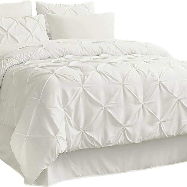 Bedsurebedding Ivory Full Size Comforter Sets 7 Pieces Pintuck Bed
