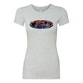 thumbnail image 2 of Red Blue and Black Ford Logo | Womens Cars and Trucks Slim Fit Junior Tee, Heather Grey, Large, 2 of 3