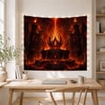 thumbnail image 5 of Flaming Throne in a Burning Hall, Dramatic Gothic Art for Dark Fantasy Fans, Underworld Decor, Halloween Gift, Tapestry Wall Hanging for Bedroom, Gaming Room and Den, 5 of 7