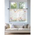 thumbnail image 4 of Sheer Curtains 54 Inch Length, Watercolor Wildflowers Semi Sheer Curtains Light Filtering Window Treatment, Farmhouse Botanical Floral Herbs Privacy Voile Drapes for Living Room Bedroom 52x54 Inch, 4 of 7