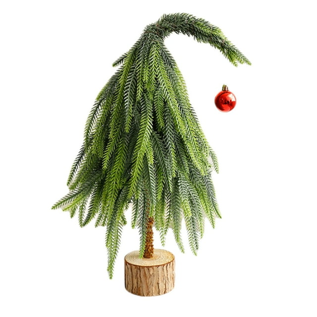 Whimsical Artificial Tabletop Pine Tree with Red Ornament, Unique Holiday Decor for Home or Office, Realistic Branches, Christmas Tree Accent, Easy to Display, Eco-Friendly Materials