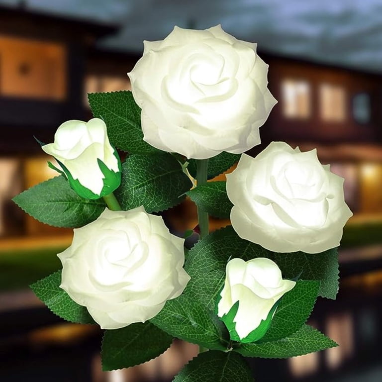 Rirool Solar Rose Flower Lights, 5-Pack Pathway Lights photo 8