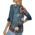 thumbnail image 6 of Women's Spring Blouses with Sleeves Womens Tops Trendy Spring Casual Tops for Women 3/4 Sleeve Blouses Gifts, 6 of 6