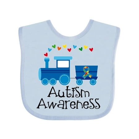 

Inktastic Autism Awareness Ribbon Train Gift Baby Boy or Baby Girl Bib
