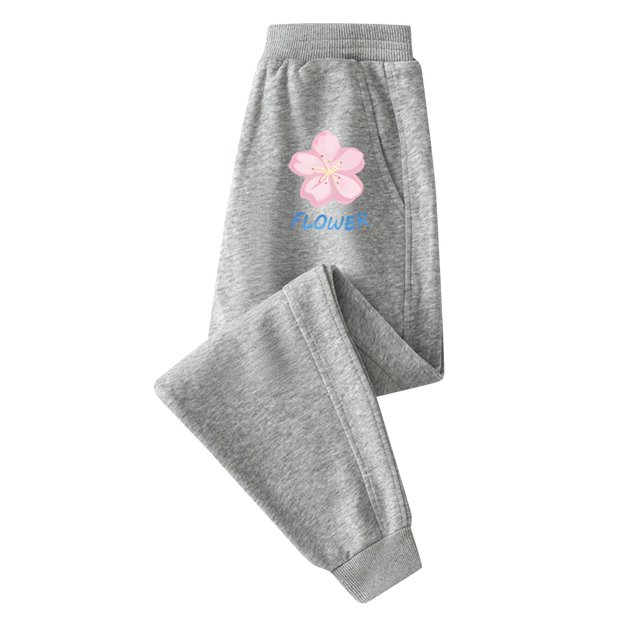 Odeerbi 2-13 Años Niñas Pantalones de Algodón Impresión de Flores Entrenamiento Atlético Deportes Jogger Pantalones Cómodos Elásticos de Cintura Joggers Sueltos
