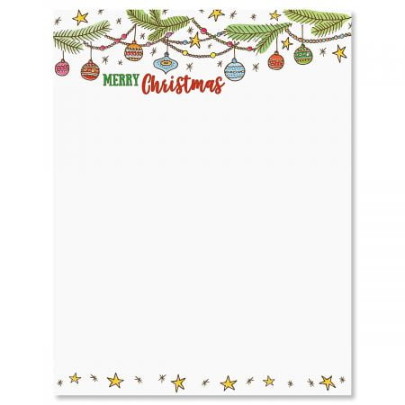 Alphabet Letter Christmas Ornaments Ornament Christmas Letter Papers - Set of 25 Christmas stationery papers are 8 1/2