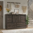 thumbnail image 5 of 10 Drawers Dresser for Bedroom,Farmhouse Wood Dresser with Smoothly Sliding Barn Doors, Chest of Drawers 55" Wide TV Stands for Living Room,Hallway,Entryway,Dark Rustic Oak, 5 of 10
