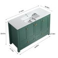 thumbnail image 2 of 48"Bathroom Vanity, Bathroom Storage Cabinet with 4 Soft close doors and 2 drawers, Freestanding Bathroom Vanities with Sink, Green, 2 of 9