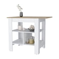 thumbnail image 5 of Dtwnek Wood Kitchen Island with 3 Shelf, Perfect for Living Room, Dining Room, White, 5 of 5
