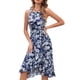 thumbnail image 3 of Vestido de cuello redondo, vestido largo de mujer, vestido de verano redondo, vestido con volantes, rendimiento confiable, 3 of 7