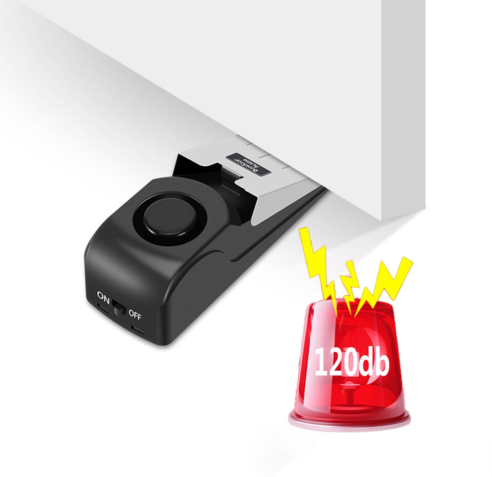 Door Stopper Alarm with 120DB Siren, Portable Wedge Door Stopper