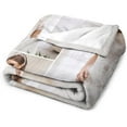thumbnail image 3 of Custom Blanket with Photo Personalized Customized Picture Name Text Logo Blankets Birthday Anniversary Wedding Memorial Gifts for Dad Mom, Grey, 28"x36" Blankets, 3 of 5