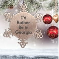 thumbnail image 5 of Georgia Snowflake Steel Christmas Tree Ornament, Funny Quote Gifts - I'd Rather Be Georgia, 5 of 6