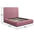 thumbnail image 2 of Pemberly Row Modern Velvet Upholstered Queen Platform Bed in Pink, 2 of 6