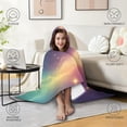 thumbnail image 4 of Wearable Blanket,Colorful Tie Dye Nebula Pattern Hooded Wearable Flannel Blanket for Adults & Teens,Winter Poncho Shawl Wrap Cape Cozy Anti-Pill,50"x60", 4 of 5
