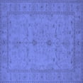 thumbnail image 1 of Ahgly Company Machine Washable Indoor Square Oriental Blue Industrial Area Rugs, 4' Square, 1 of 4