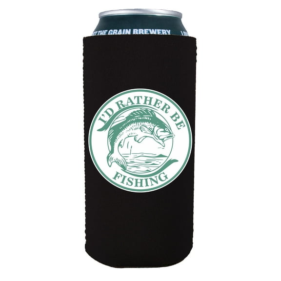 I'd Rather Be Fishing 16 oz. Can Coolie (Black)