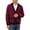 Red, variant on Mens Textured Cardigan Solid V Neck Button Front Sweater Patch Pockets Long Sleeve Contrast Ribbed Casual Jacket